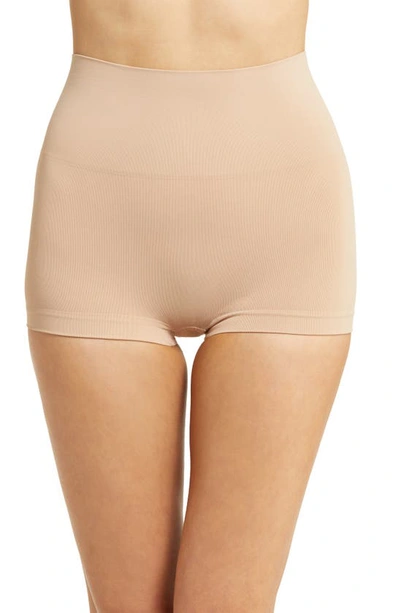 Shop Spanx Everyday Shaping Boyshorts In Toasted Oatmeal