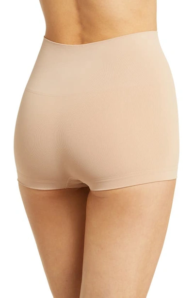 Shop Spanx Everyday Shaping Boyshorts In Toasted Oatmeal