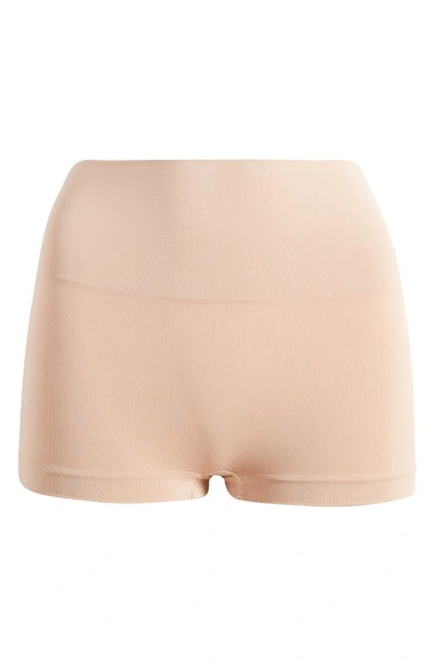 Shop Spanx Everyday Shaping Boyshorts In Toasted Oatmeal