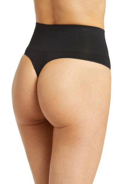 Shop Spanx Everyday Shaping Thong In Very Black