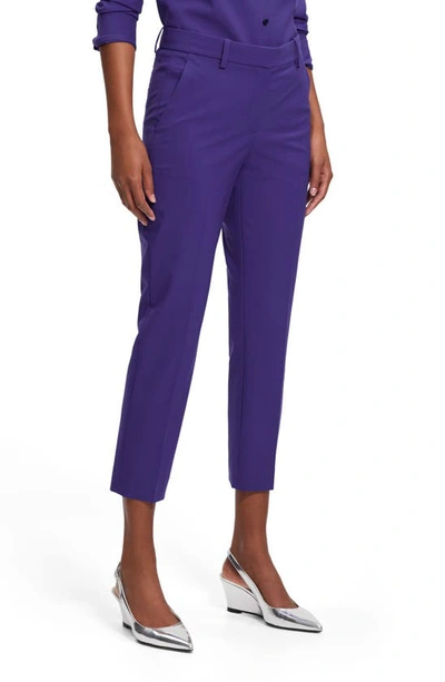 Theory Treeca Good Wool Cropped Pants In Blue Iris