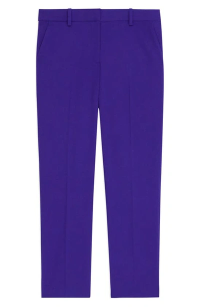 Theory Treeca Good Wool Cropped Pants In Blue Iris