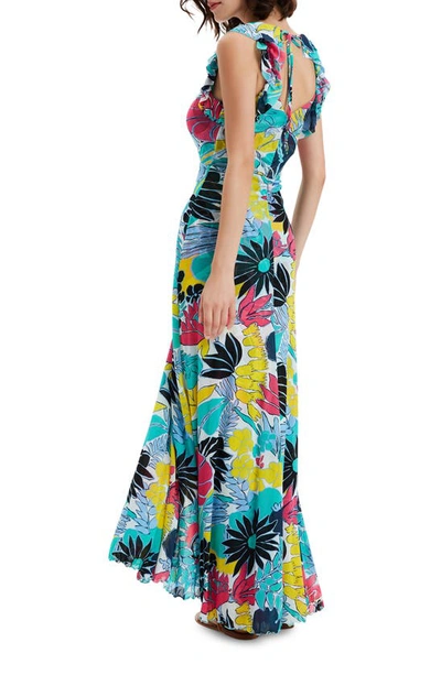 Shop Diane Von Furstenberg Sean Floral Sleeveless Fit & Flare Dress In Gd Of Eart Dl Sum Tq