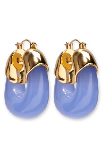 Shop Lizzie Fortunato Organic Hoop Earrings In Blue