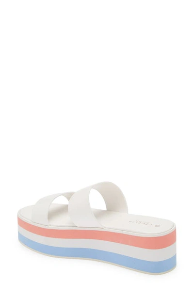 Shop Cecelia New York King Platform Slide Sandal In White Multi