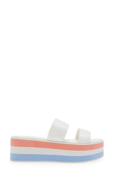 Shop Cecelia New York King Platform Slide Sandal In White Multi