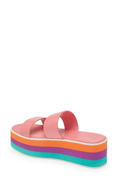 Shop Cecelia New York King Platform Slide Sandal In Salmon Multi