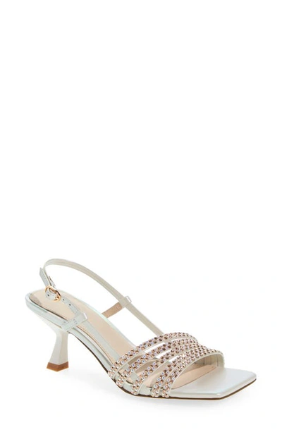 Shop Cecelia New York Kasper Square Toe Sandal In Pearl White Jewel