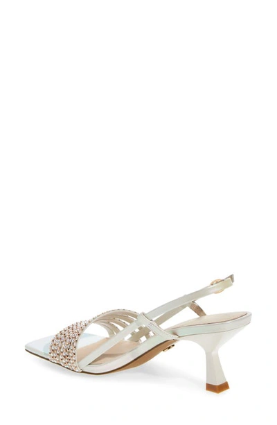 Shop Cecelia New York Kasper Square Toe Sandal In Pearl White Jewel
