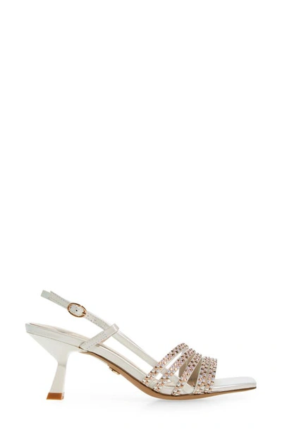 Shop Cecelia New York Kasper Square Toe Sandal In Pearl White Jewel