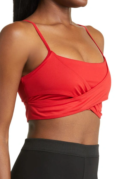 Shop Alo Yoga Airbrush Enso Sports Bra In Classic Red