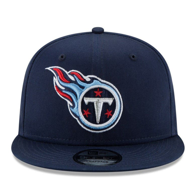 Shop New Era Navy Tennessee Titans Basic 9fifty Adjustable Snapback Hat