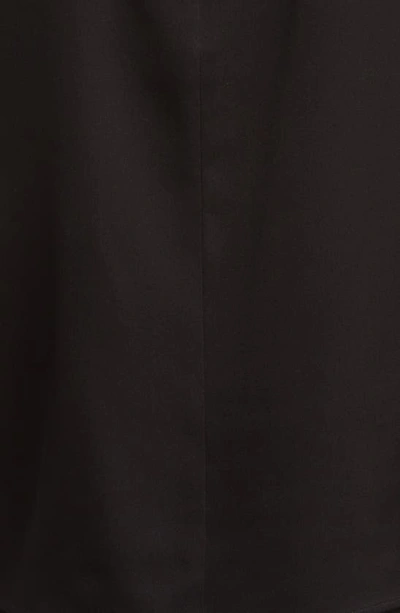 Shop Hugo Boss Idriz Mock Neck Stretch Silk Blouse In Black