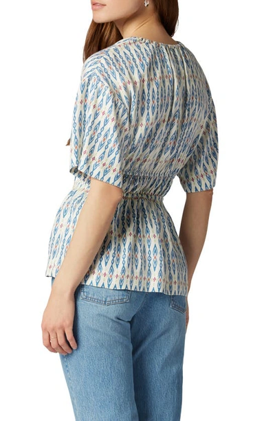 Joie Renae Short Sleeve Top In Blue In Daphne Multi