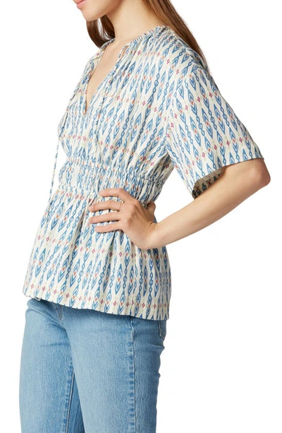 Joie Renae Short Sleeve Top In Blue In Daphne Multi