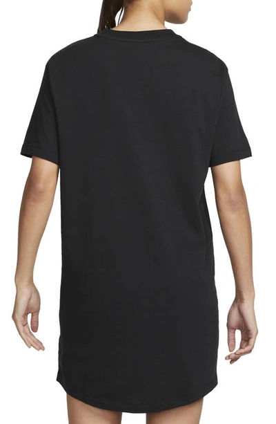 Shop Nike Sportswear Essential T-shirt Dress In Black/ White