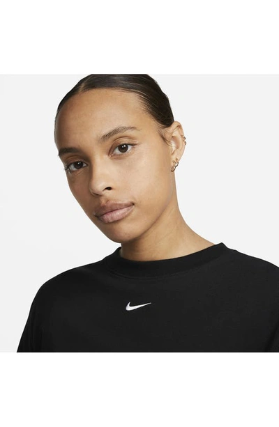 Shop Nike Sportswear Essential T-shirt Dress In Black/ White