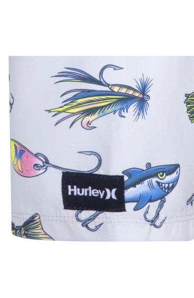 Shop Hurley Kids' Fishing Lure Swim Trunks In Bone