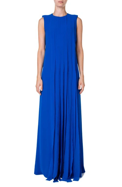 Shop Akris Pleated Silk Gown In 307 Enzian