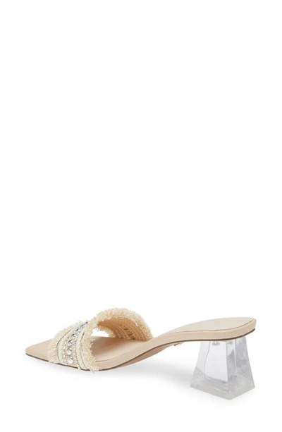 Shop Cecelia New York Cinder Square Toe Sandal In Beige Fringe