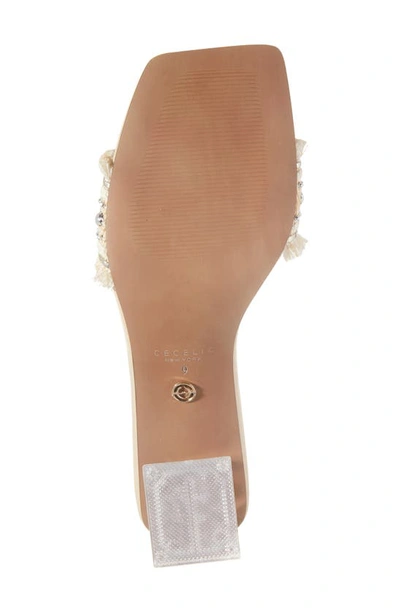 Cecelia New York Cinder Square Toe Sandal In Beige Fringe