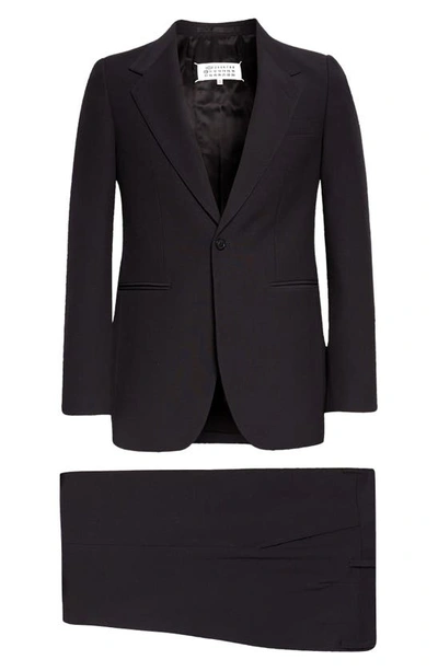 Shop Maison Margiela Two-piece Wool Blend Suit In Dark Blue
