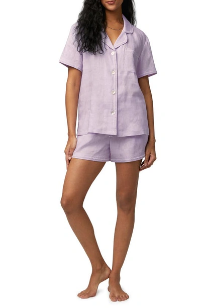 Shop Bedhead Pajamas Linen Short Pajamas In Orchid Petal