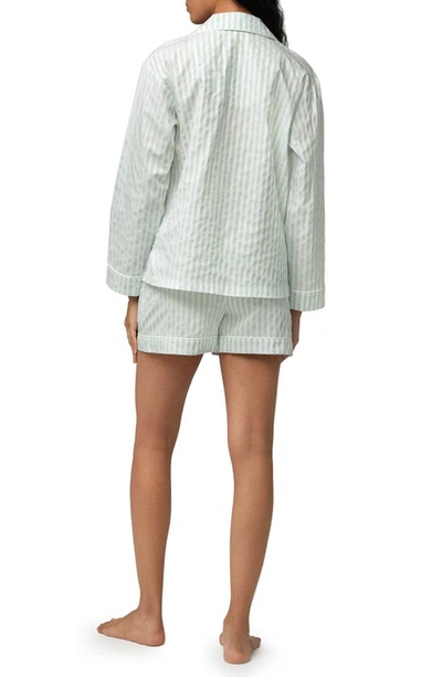 Shop Bedhead Pajamas Stripe Organic Cotton Short Pajamas In Mint 3d Stripe