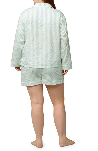 Shop Bedhead Pajamas Stripe Organic Cotton Short Pajamas In Mint 3d Stripe