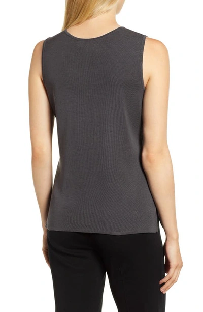 Ming Wang Scoop Neck Tank In Granite
