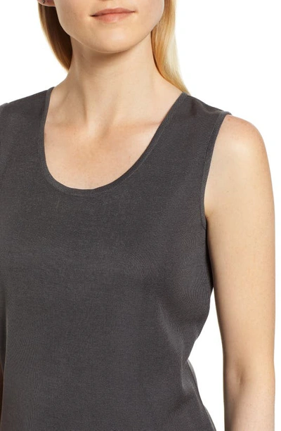 Ming Wang Scoop Neck Tank In Granite
