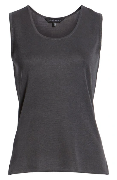 Ming Wang Scoop Neck Tank In Granite