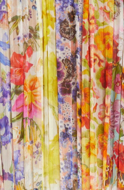 Shop Zimmermann Wonderland Floral Mixed Print Long Sleeve Dress In Spliced Stripe Floral