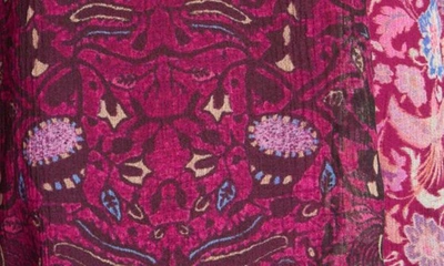 Shop Isabel Marant Oda Contrast Panel Handkerchief Hem Silk Skirt In Fuchsia