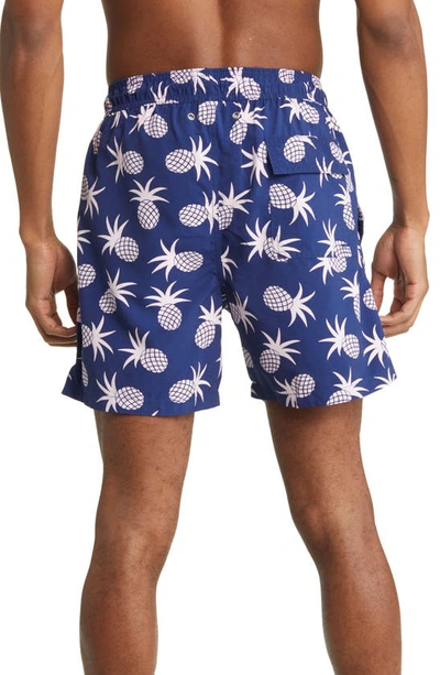 Shop Tom & Teddy Pineapple Print Swim Trunks In Shell Pink