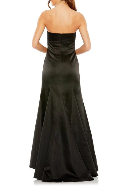 Shop Mac Duggal Strapless Satin Mermaid Gown In Black