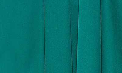 Shop Mac Duggal Long Sleeve Satin Shift Minidress In Emerald