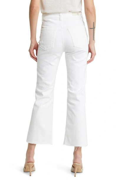 Shop Ag Kinsley Raw Hem High Waist Ankle Flare Jeans In Authentic White Destructed