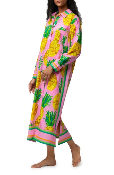Bedhead Pajamas Pineapple Print Organic Cotton Nightshirt In Pineapple