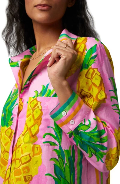 Bedhead Pajamas Pineapple Print Organic Cotton Nightshirt In Pineapple