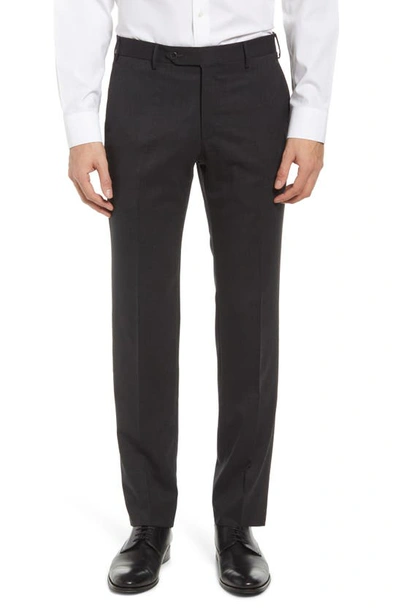 Shop Zanella Parker Stretch Wool Trousers In Charcoal