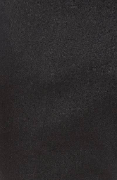 Zanella Parker Flat Front Wool Trousers In Charcoal