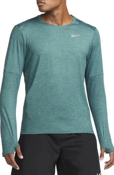 Shop Nike Element Dri-fit Long Sleeve Running T-shirt In Faded Spruce/ Mineral Teal