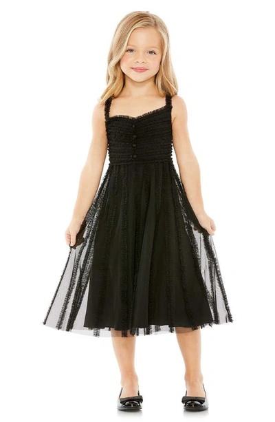 Shop Mac Duggal Kids' Ruffle Tulle Dress In Black