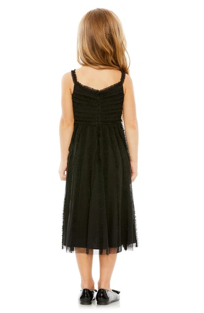 Shop Mac Duggal Kids' Ruffle Tulle Dress In Black