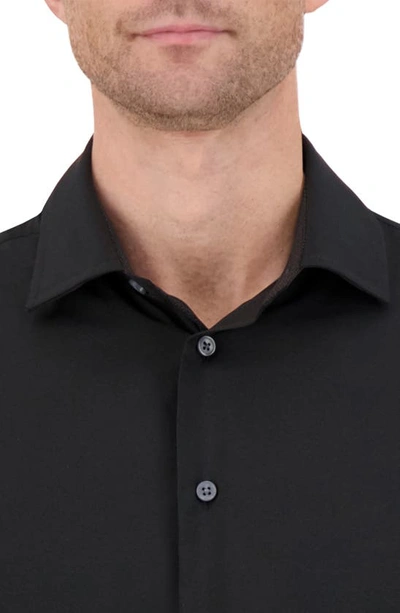 Shop Report Collection 4x Stretch Slim Fit Solid Black Dress Shirt In 09 Black