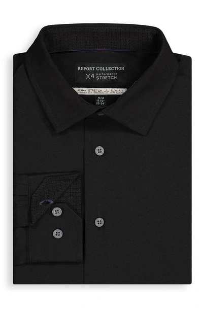 Report Collection Men's Slim-fit Solid Woven Shirt In 09 Black