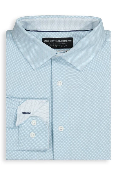 Shop Report Collection 4x Stretch Slim Fit Microdot Dress Shirt In 49 Light Blue