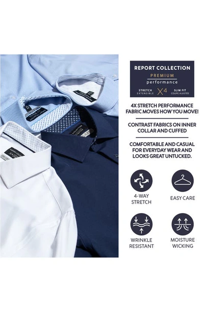 Shop Report Collection 4x Stretch Slim Fit Check Dress Shirt In 01 White