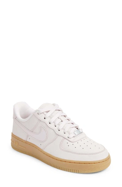 Nike Air Force 1 07 Swoosh-embroidered Leather Low-top Trainers In Pearl  Pink/pearl Pink/gum Light Brown | ModeSens